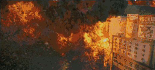 战斗机从高空扔炸弹轰炸GIF图片:炸弹
