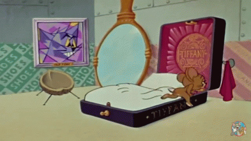 可爱的卡通老鼠起床GIF图片