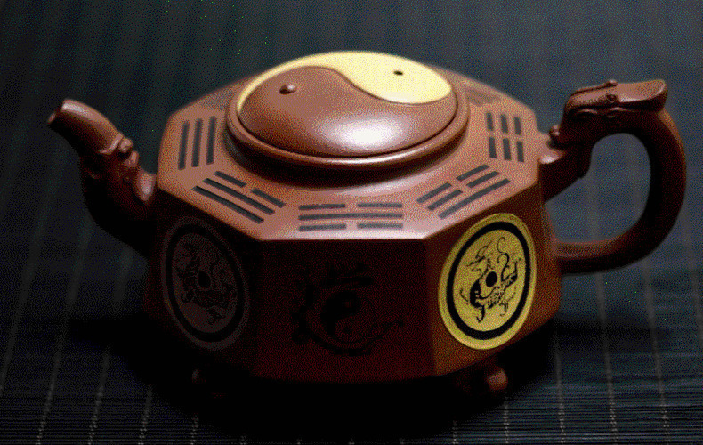 太极八卦紫砂壶GIF图片:茶壶