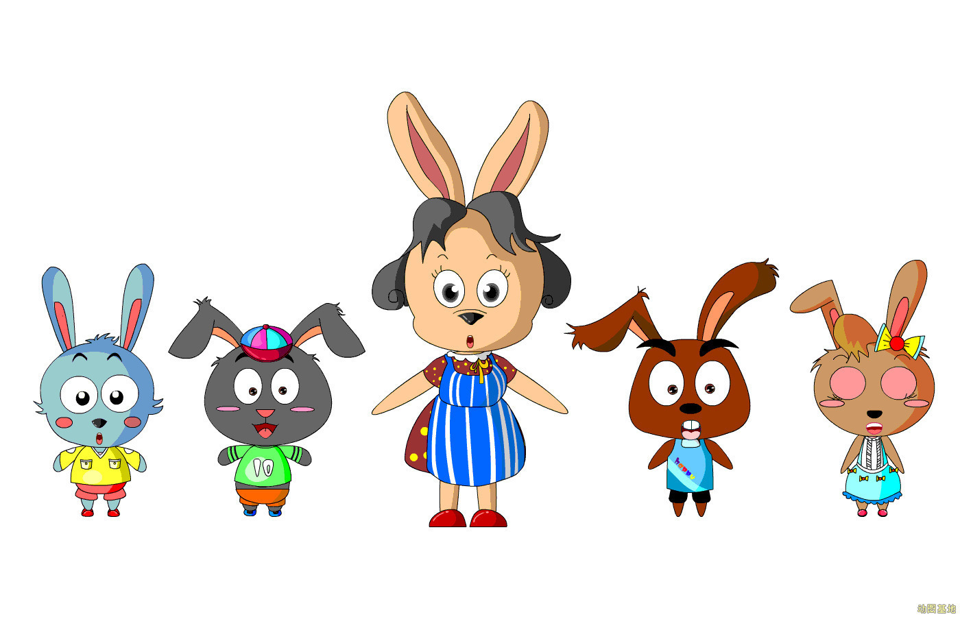 兔妈妈教跳舞动画图片:兔子