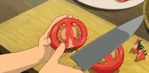 刀切西红柿卡通gif图片