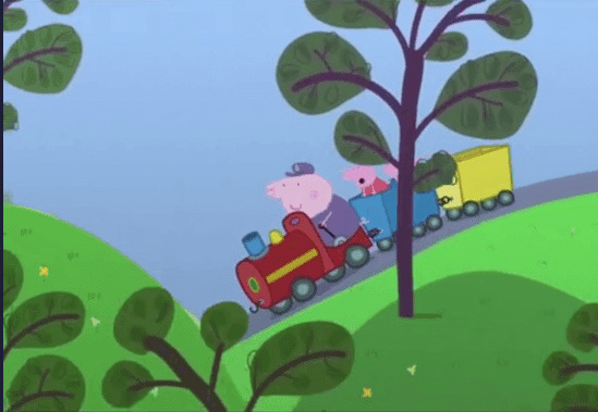 小猪佩奇坐火车动画图片:小猪佩奇
