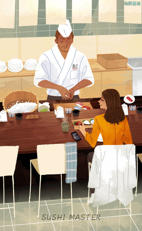 日本寿司GIF图片:寿司