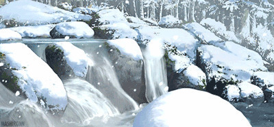 大雪纷飞GIF图片:小溪