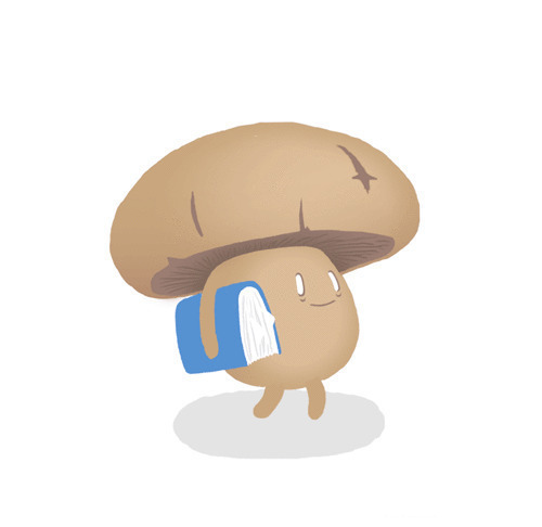 小蘑菇去上学GIF素材图片:蘑菇