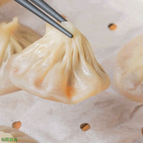 一个小蒸饺GIF图片:蒸饺,水饺
