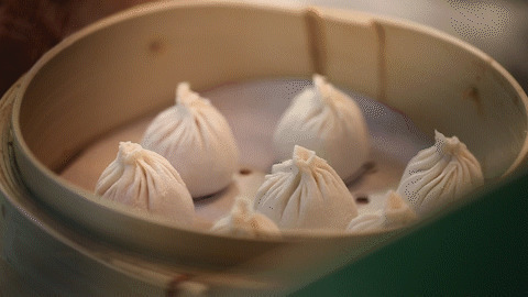 一笼小蒸饺GIF图片:蒸饺,水饺