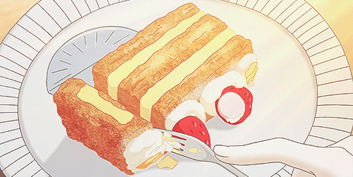 美味的奶油水果蛋糕gif图片