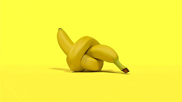 卡通香蕉打结搞笑gif图片:香蕉