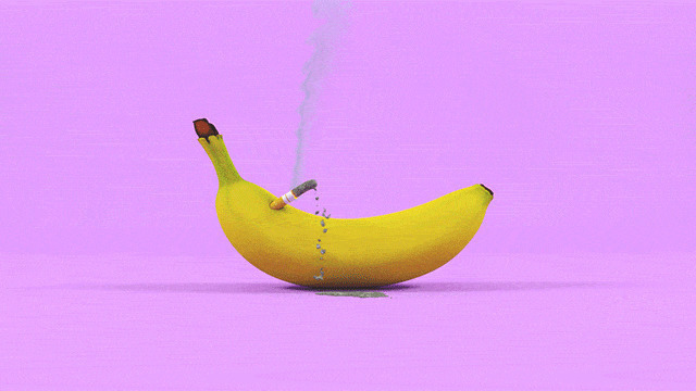 卡通香蕉抽烟gif图片:香蕉