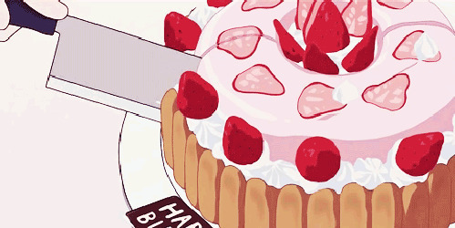 美味的草莓蛋糕gif图片:蛋糕