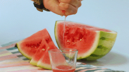 这西瓜汁GIF图片:西瓜