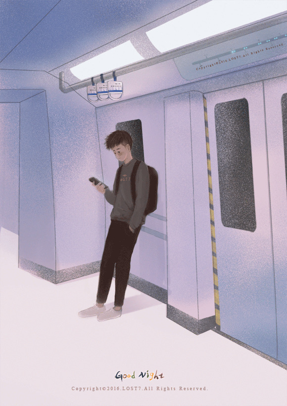 列车上看手机动画图片:看手机