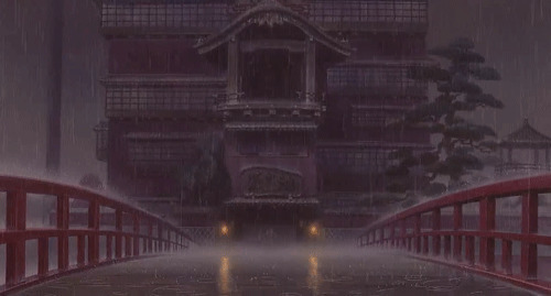 雨中阁楼既景动画图片:下雨,雨天