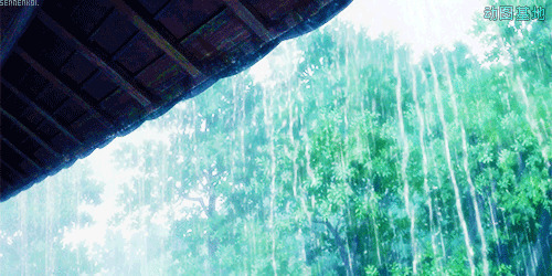 在屋檐下避雨动画图片:下雨,屋檐