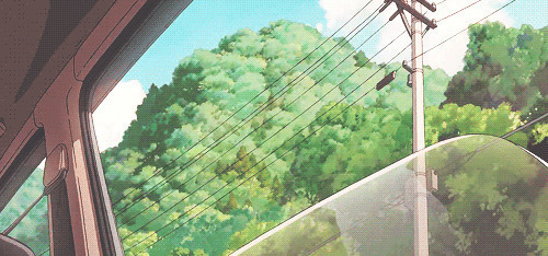 车窗外的美景动画图片:窗外