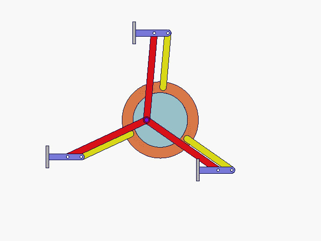 桨轮机构GIF动态图:机械原理