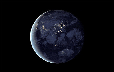 自转的地球GIF图片:自转,地球