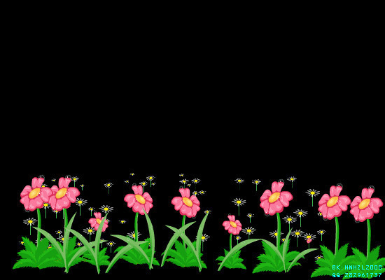 一排盛开的鲜花GIF素材:花朵