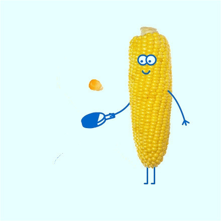 可爱的玉米玩乒乓球gif图片:玉米