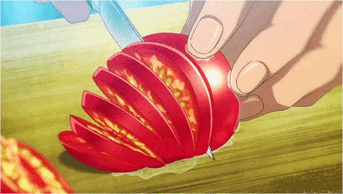 刀切西红柿卡通gif动态图片:西红柿