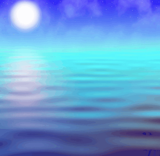 月下江河GIF素材图片:月亮,大海