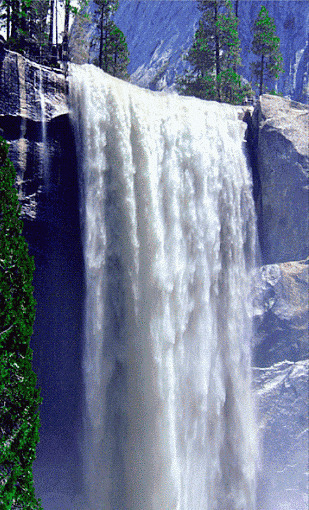 悬崖大瀑布GIF图片:瀑布