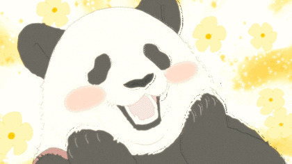 一只卖萌的卡通熊猫GIF图片
