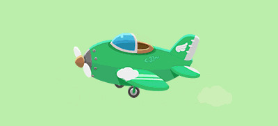 卡通飞机在空中翱翔GIF图片:飞机