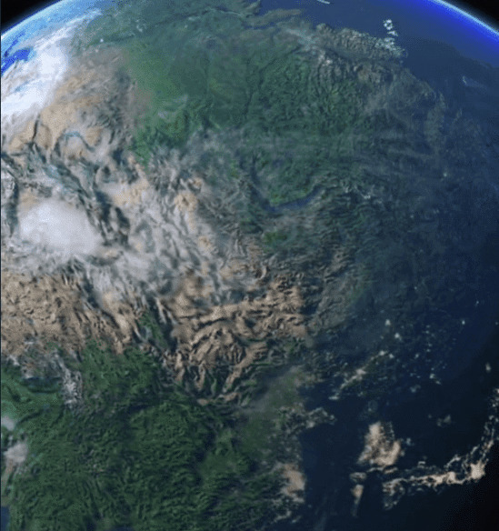 旋转的地球表面gif图:地球