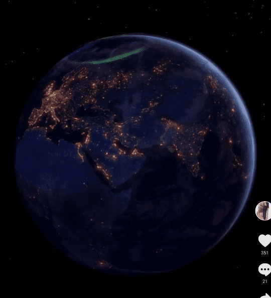地球夜景动态图片:地球