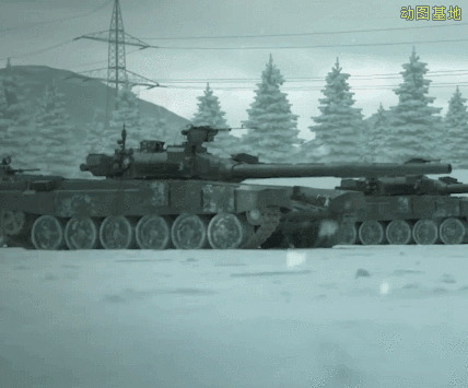 前进的坦克GIF图片:坦克