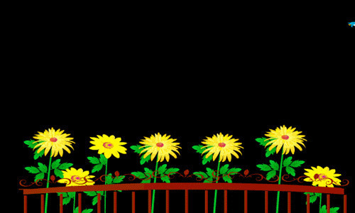 小鸟儿飞过花园GIF图片:花园,菊花