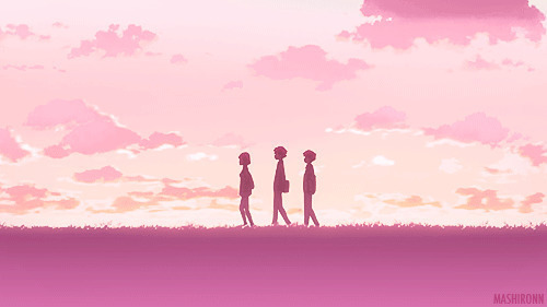 三个女孩行走动画图片:行走,走路