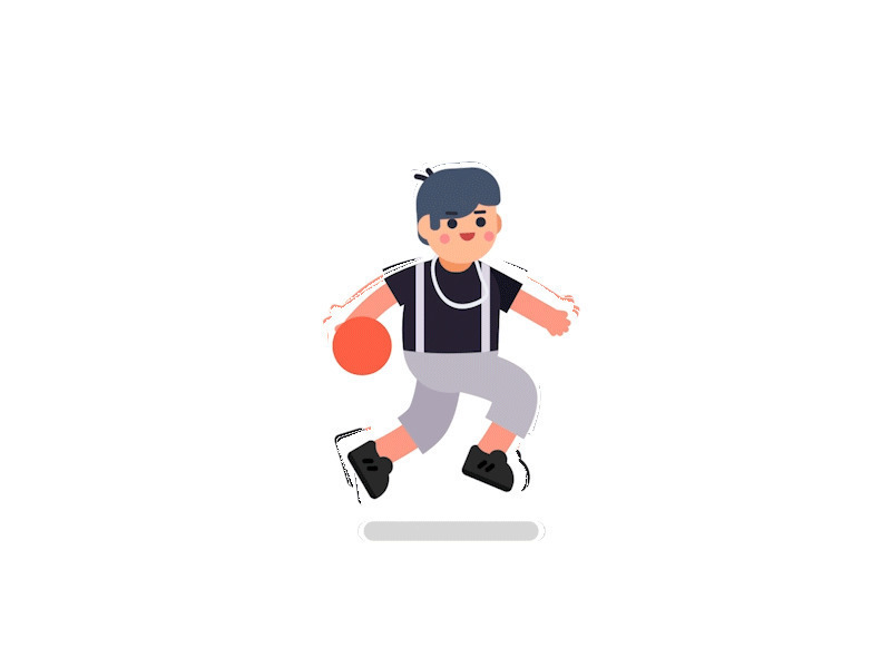 卡通人物拍篮球GIF图片:打球,篮球