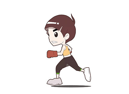 拳击手跑步训练动画图片:跑步