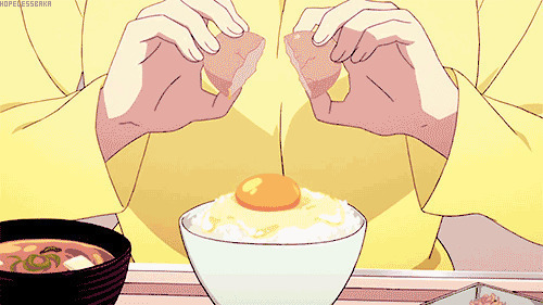 打个生鸡蛋下饭动画图片:鸡蛋