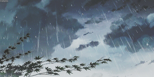 电闪雷鸣大雨天动画图片:闪电,下雨