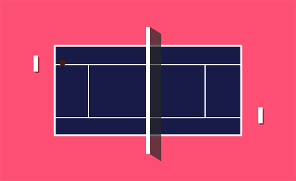 动漫模拟乒乓球GIF图片:乒乓球