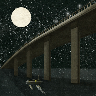 月下高架桥动画图片:月亮,高架桥