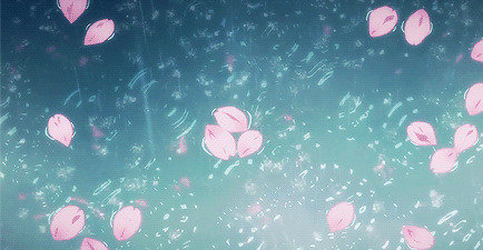 水流冲击花瓣动画图片:流水,花瓣