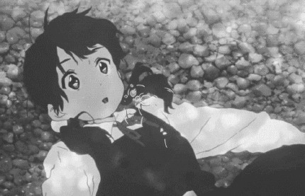 小女孩躺在水中呼吸动画图片:呼吸