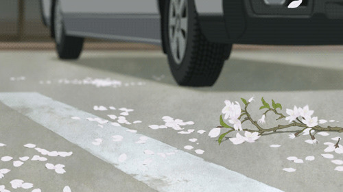 飘落在地上的残花动画图片:花落,花瓣