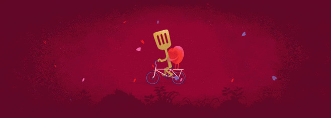 锅铲的爱情动画图片:锅铲,自行车