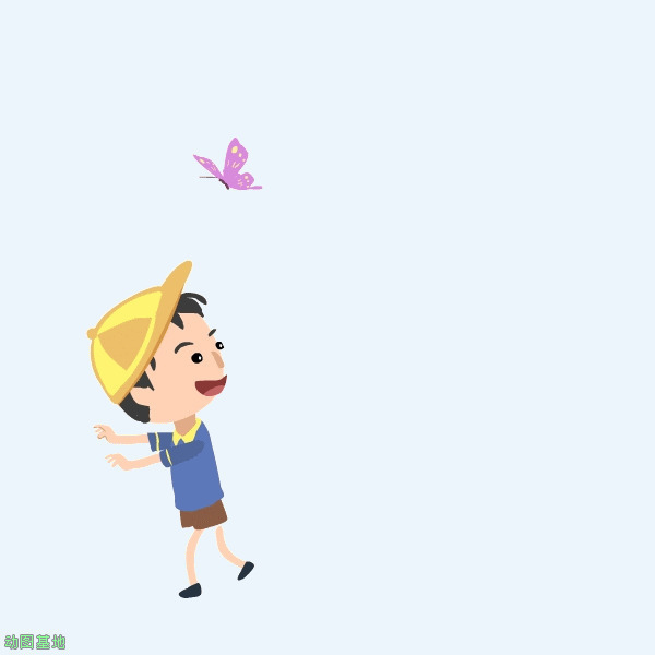 小朋友抓蝴蝶动画图片:蝴蝶