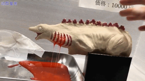 血腥的辣酱瓶GIF动态图:血浆,恐龙