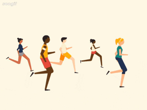卡通人物跑步GIF素材图片:跑步
