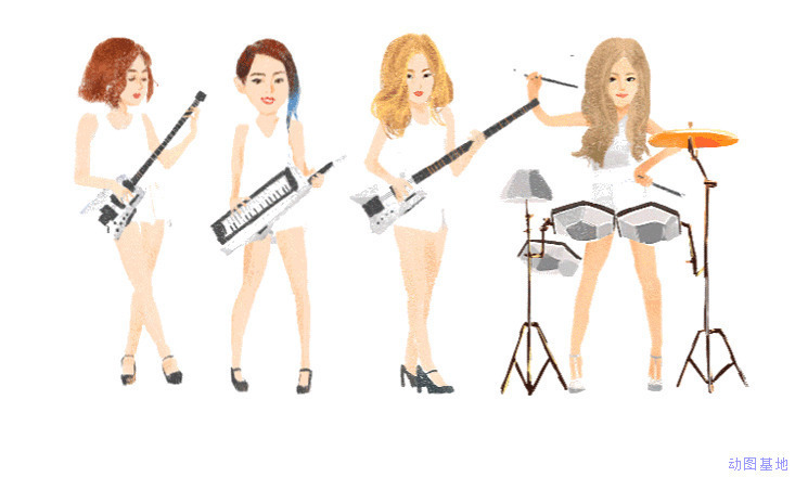 女子乐队动画图片:乐队