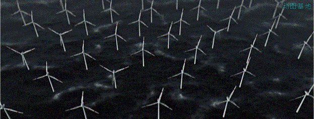 风力发电GIF图片:风力,风车