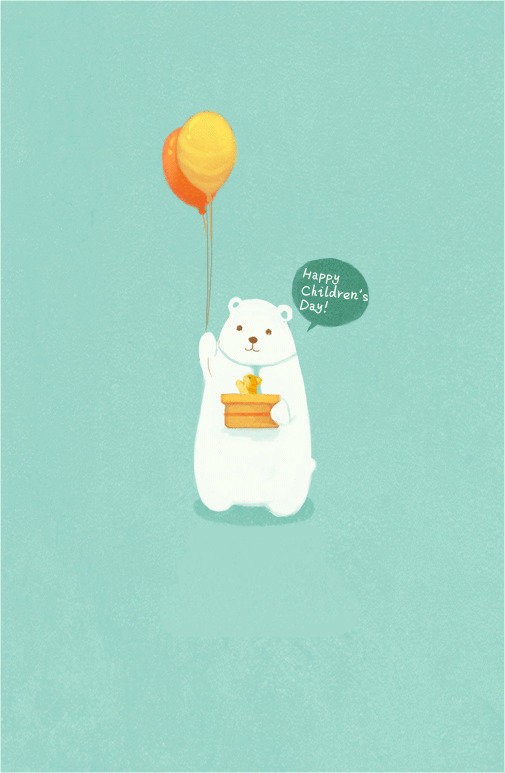 小熊熊祝儿童节快乐GIF素材:儿童节